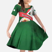 Algeria Family Matching Summer Maxi Dress and Hawaiian Shirt with National Emblem and Map Design