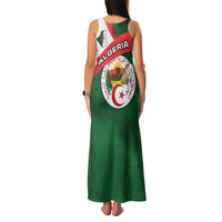 Algeria Family Matching Tank Maxi Dress and Hawaiian Shirt with National Emblem and Map Design