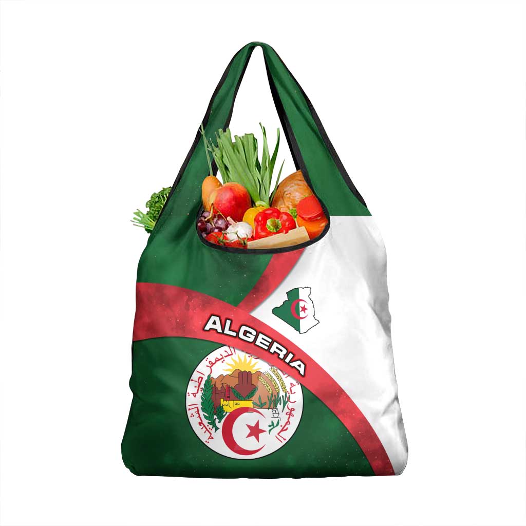Algeria Grocery Bag with National Emblem and Map Design