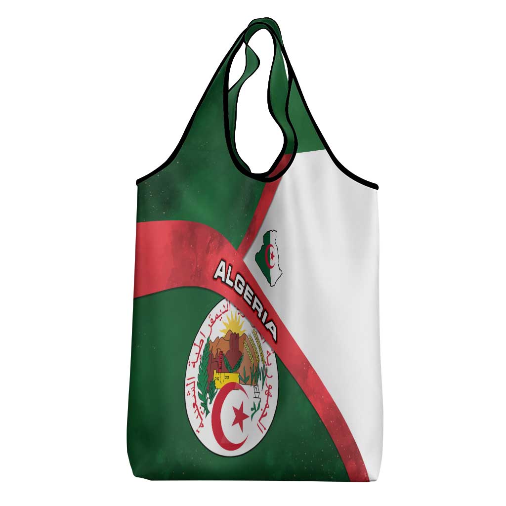 Algeria Grocery Bag with National Emblem and Map Design