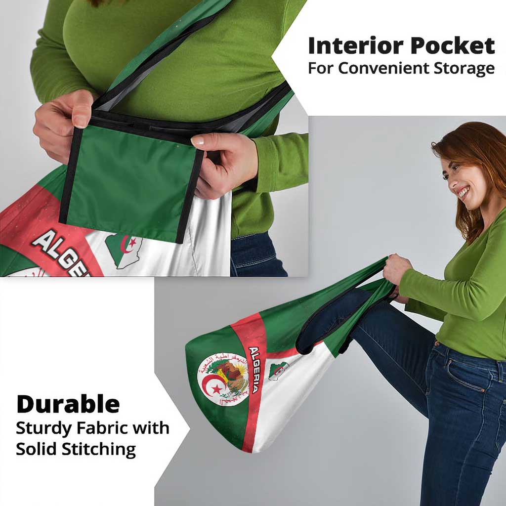 Algeria Grocery Bag with National Emblem and Map Design