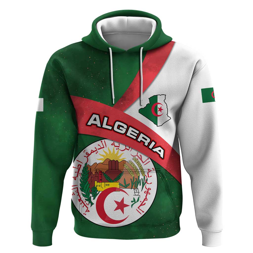 Algeria Hoodie with National Emblem and Map Design