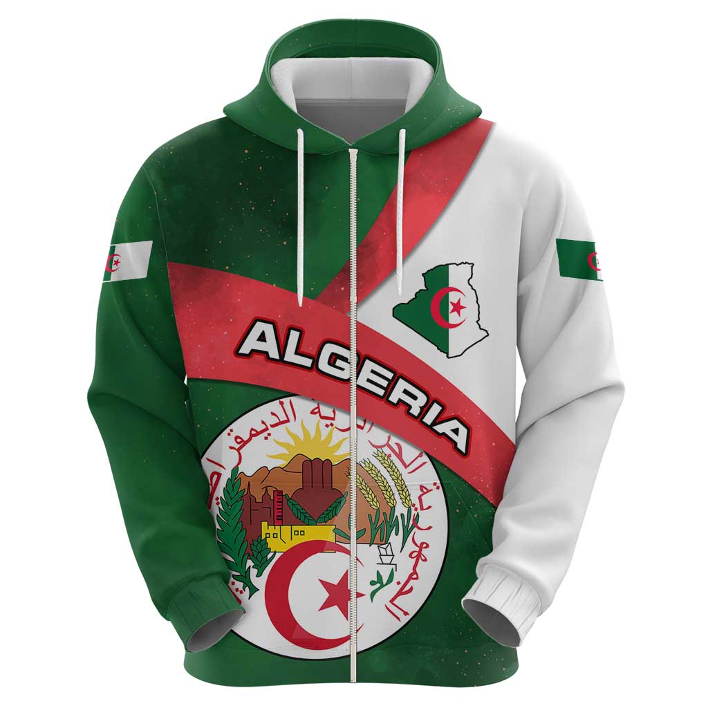 Algeria Hoodie with National Emblem and Map Design
