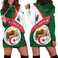 Algeria Hoodie Dress with National Emblem and Map Design