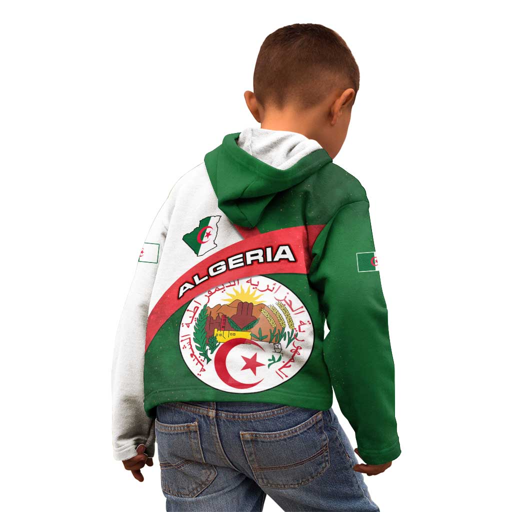 Algeria Kid Hoodie with National Emblem and Map Design