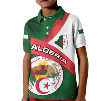 Algeria Kid Polo Shirt with National Emblem and Map Design