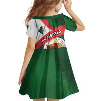 Algeria Kid Short Sleeve Dress with National Emblem and Map Design