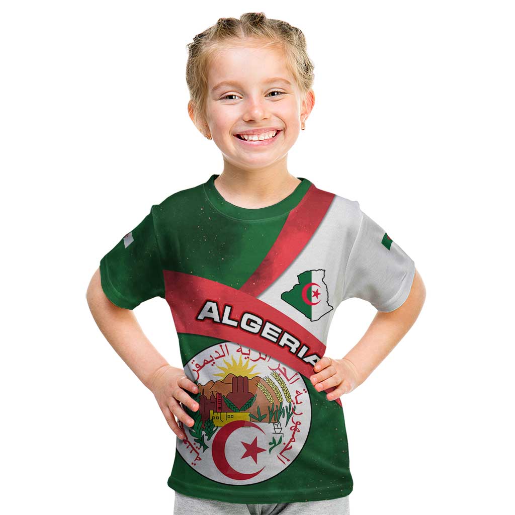 Algeria Kid T Shirt with National Emblem and Map Design