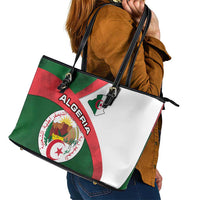 Algeria Leather Tote Bag with National Emblem and Map Design