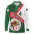 Algeria Long Sleeve Polo Shirt with National Emblem and Map Design