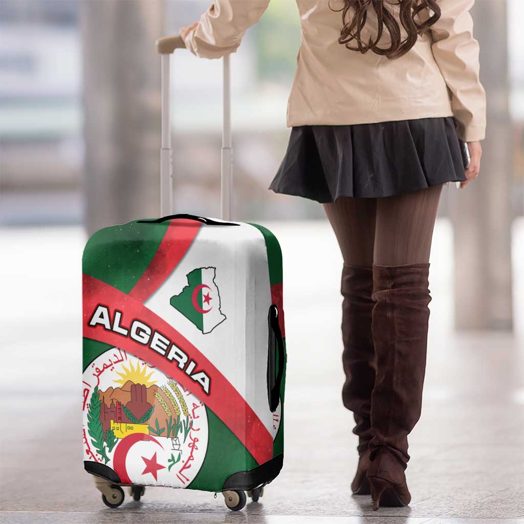 Algeria Luggage Cover with National Emblem and Map Design