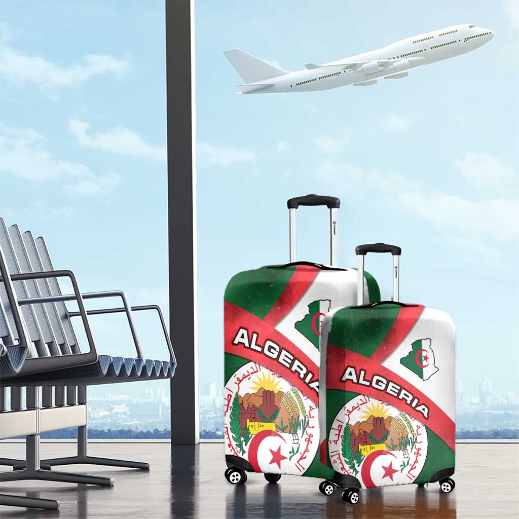 Algeria Luggage Cover with National Emblem and Map Design