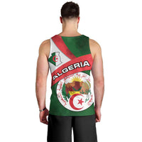 Algeria Men Tank Top with National Emblem and Map Design