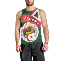 Algeria Men Tank Top with National Emblem and Map Design