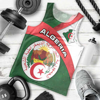 Algeria Men Tank Top with National Emblem and Map Design