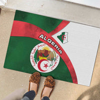 Algeria Rubber Doormat with National Emblem and Map Design