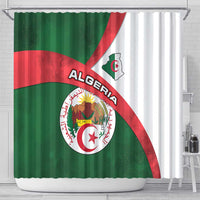 Algeria Shower Curtain with National Emblem and Map Design