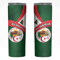 Algeria Skinny Tumbler with National Emblem and Map Design