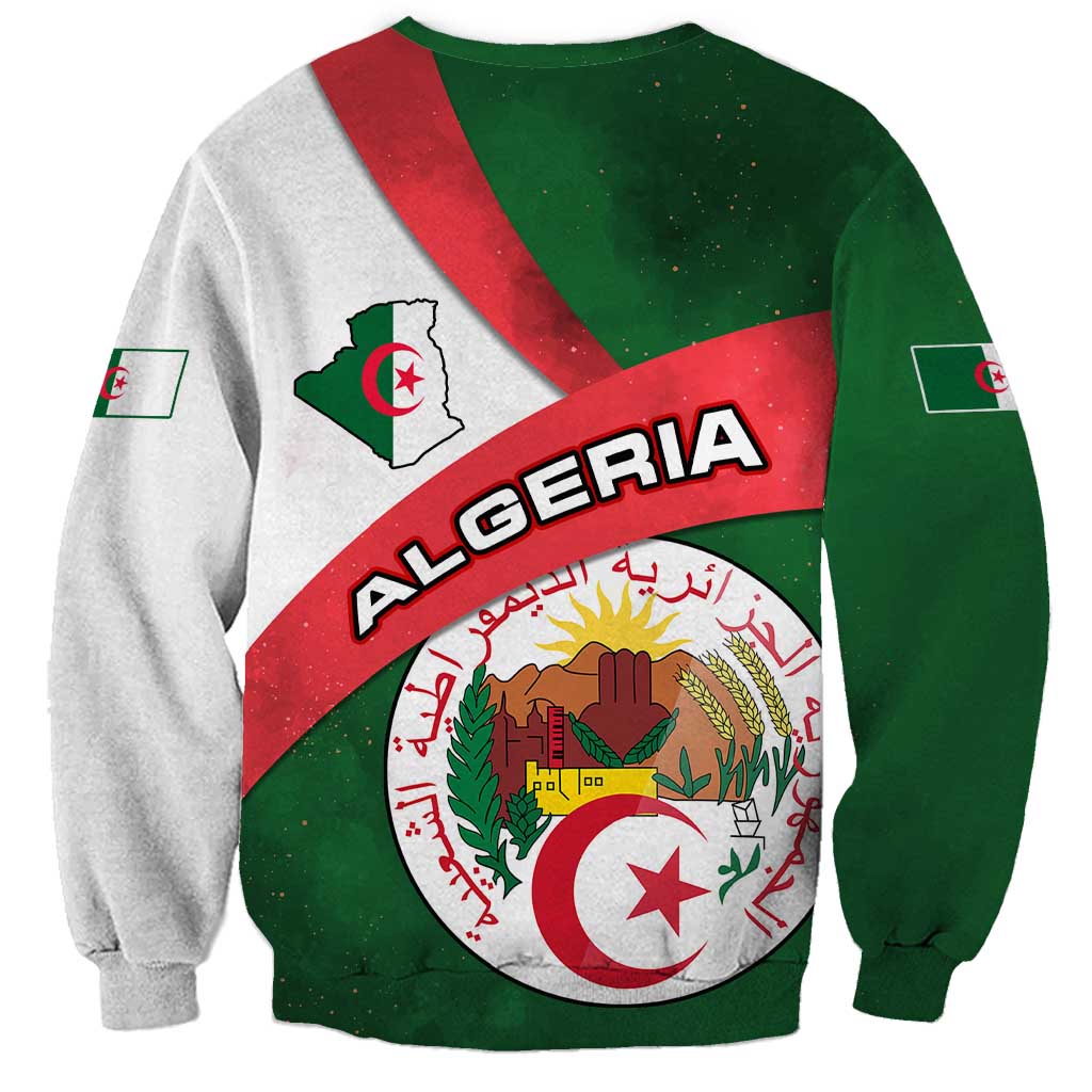 Algeria Sweatshirt with National Emblem and Map Design