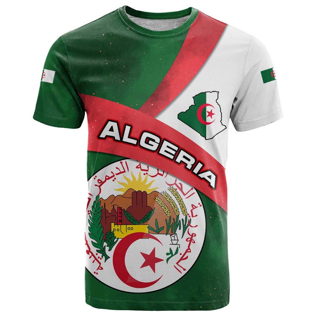 Algeria T Shirt with National Emblem and Map Design