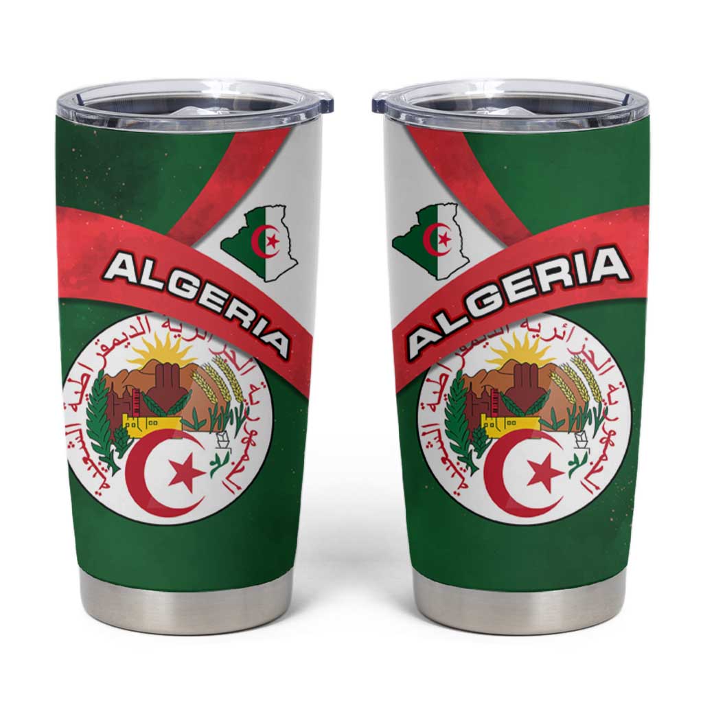 Algeria Tumbler Cup with National Emblem and Map Design
