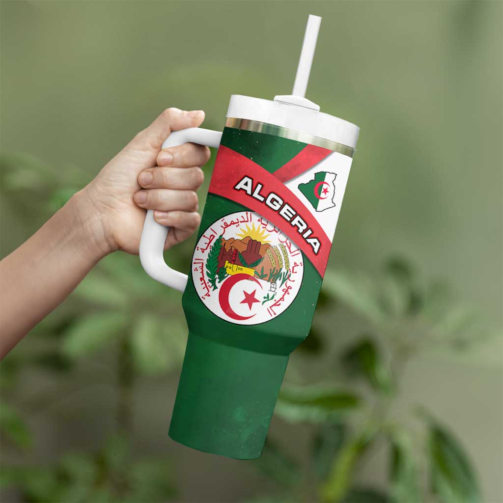 Algeria Tumbler With Handle with National Emblem and Map Design