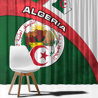 Algeria Window Curtain with National Emblem and Map Design