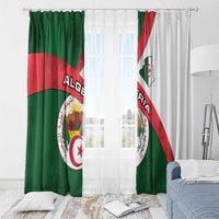 Algeria Window Curtain with National Emblem and Map Design