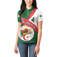 Algeria Women Polo Shirt with National Emblem and Map Design