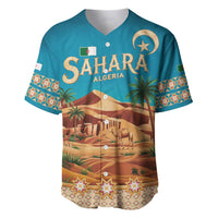 Sahara Algeria Baseball Jersey with Desert Camel Landscape and Islamic Motif Design