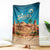 Sahara Algeria Blanket with Desert Camel Landscape and Islamic Motif Design