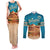 Sahara Algeria Couples Matching Tank Maxi Dress and Long Sleeve Button Shirt with Desert Camel Landscape and Islamic Motif Design