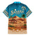Sahara Algeria Family Matching Mermaid Dress and Hawaiian Shirt with Desert Camel Landscape and Islamic Motif Design