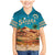 Sahara Algeria Family Matching Mermaid Dress and Hawaiian Shirt with Desert Camel Landscape and Islamic Motif Design
