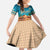 Sahara Algeria Family Matching Short Sleeve Bodycon Dress and Hawaiian Shirt with Desert Camel Landscape and Islamic Motif Design