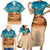Sahara Algeria Family Matching Short Sleeve Bodycon Dress and Hawaiian Shirt with Desert Camel Landscape and Islamic Motif Design