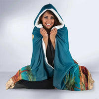Sahara Algeria Hooded Blanket with Desert Camel Landscape and Islamic Motif Design