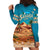 Sahara Algeria Hoodie Dress with Desert Camel Landscape and Islamic Motif Design