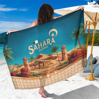 Sahara Algeria Sarong with Desert Camel Landscape and Islamic Motif Design