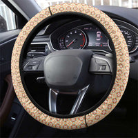 Sahara Algeria Steering Wheel Cover with Desert Camel Landscape and Islamic Motif Design