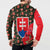 Slovakia Coat of Arms Button Sweatshirt with Red Poppy Flowers and Bold Flag Colors Design - Wonder Print Shop
