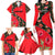 Slovakia Coat of Arms Family Matching Long Sleeve Bodycon Dress and Hawaiian Shirt with Red Poppy Flowers and Bold Flag Colors Design - Wonder Print Shop