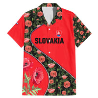 Slovakia Coat of Arms Family Matching Mermaid Dress and Hawaiian Shirt with Red Poppy Flowers and Bold Flag Colors Design - Wonder Print Shop