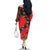 Slovakia Coat of Arms Family Matching Off The Shoulder Long Sleeve Dress and Hawaiian Shirt with Red Poppy Flowers and Bold Flag Colors Design - Wonder Print Shop