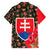 Slovakia Coat of Arms Family Matching Off Shoulder Maxi Dress and Hawaiian Shirt with Red Poppy Flowers and Bold Flag Colors Design - Wonder Print Shop
