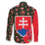 Slovakia Coat of Arms Family Matching Off Shoulder Maxi Dress and Hawaiian Shirt with Red Poppy Flowers and Bold Flag Colors Design - Wonder Print Shop