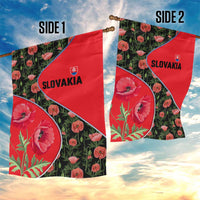 Slovakia Coat of Arms Garden Flag with Red Poppy Flowers and Bold Flag Colors Design - Wonder Print Shop