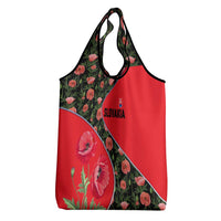 Slovakia Coat of Arms Grocery Bag with Red Poppy Flowers and Bold Flag Colors Design - Wonder Print Shop