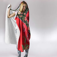 Slovakia Coat of Arms Hooded Blanket with Red Poppy Flowers and Bold Flag Colors Design - Wonder Print Shop