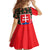Slovakia Coat of Arms Kid Short Sleeve Dress with Red Poppy Flowers and Bold Flag Colors Design - Wonder Print Shop